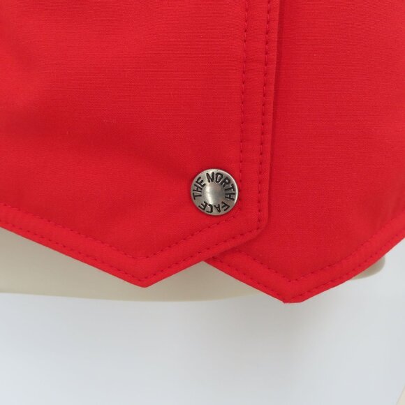VTG The North Face Women 14 Large Solid Red Snap Front Vest Zip Pockets NEW Tags - Picture 6 of 15